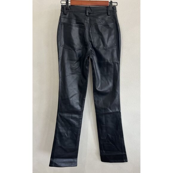 $168 We Wore What Women’s High Rise Pants Black 24 Vegan Leather Lace Front - Picture 2 of 4